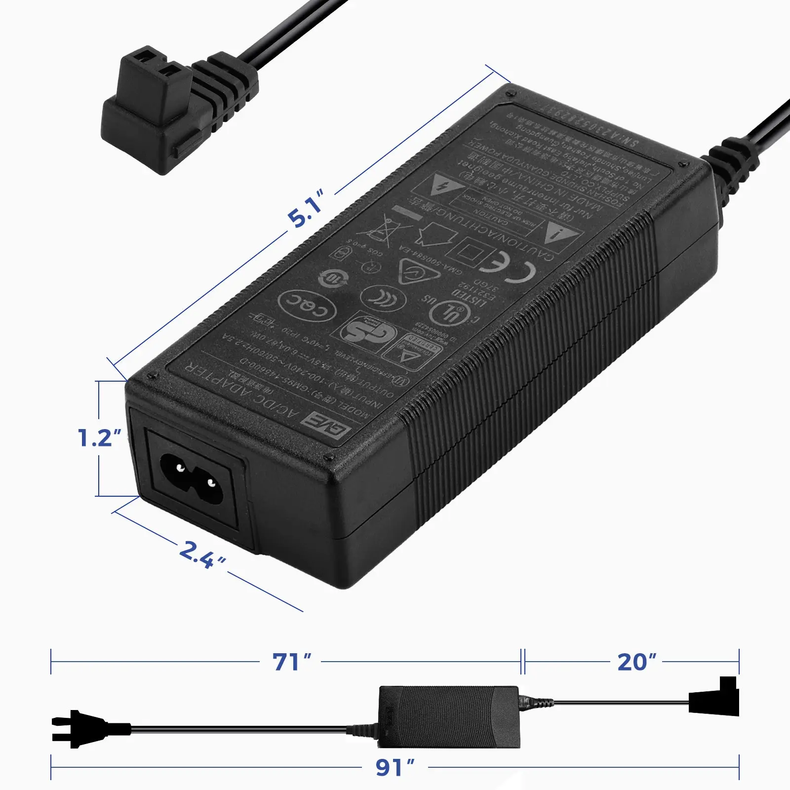 AC Adapter AC Cord for Setpower Fridge, AC Connector - Image 5