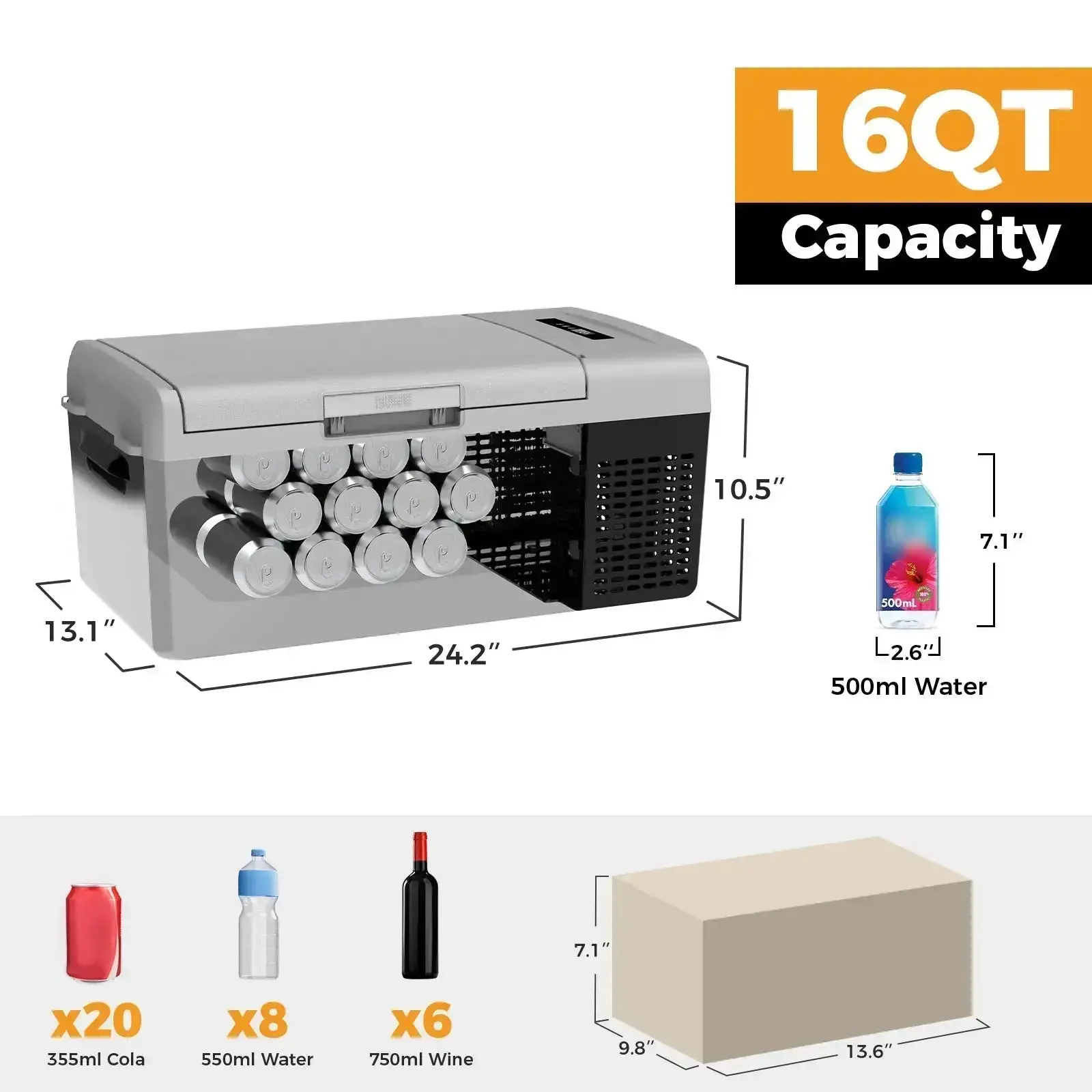 Setpower FC15 Portable Refrigerator Freezer Car Refrigerator 15.8Qt - Image 3