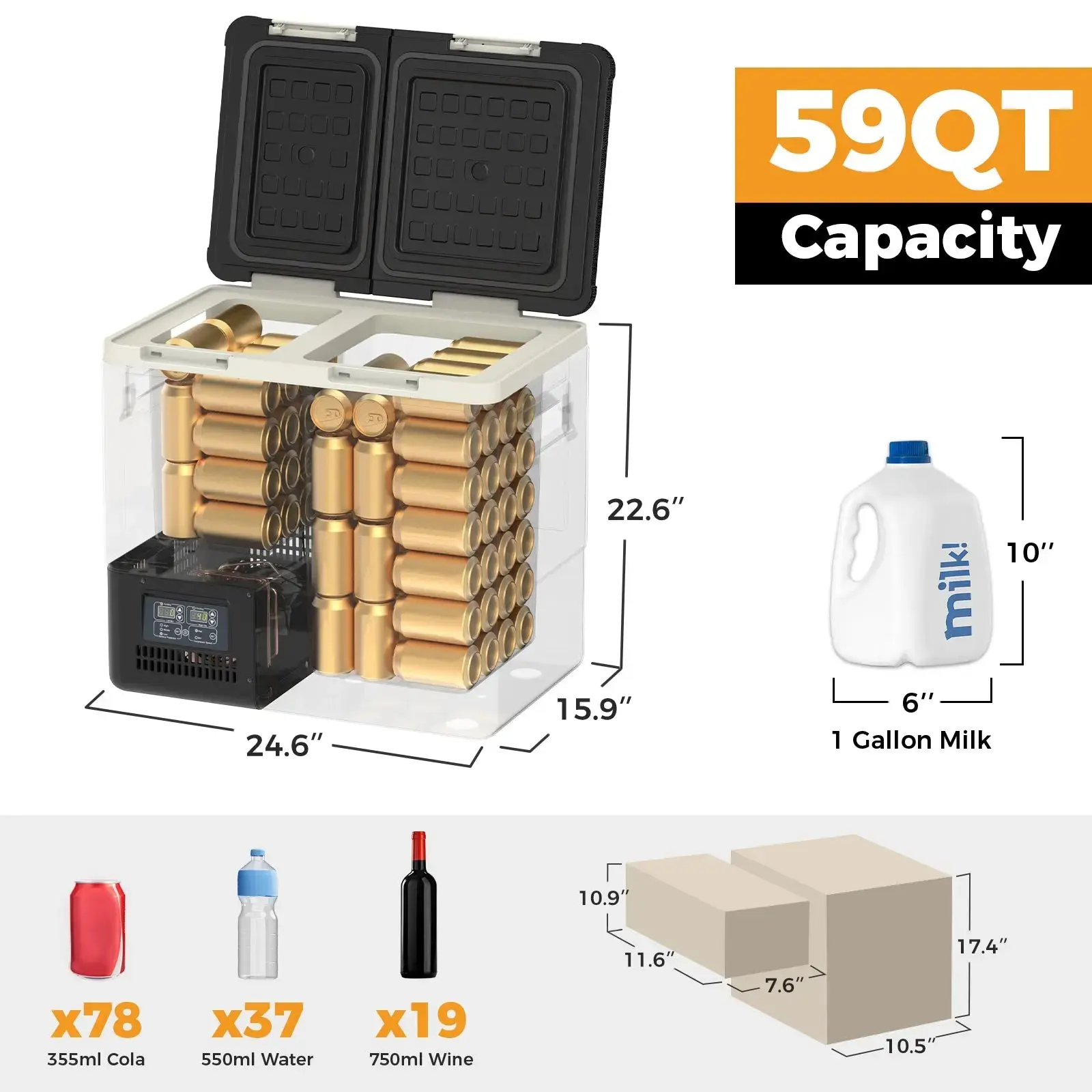 Setpower DT55 Car Cooler for Vehicles 12 Volt Freezer Car Fridge 59Qt - Image 4