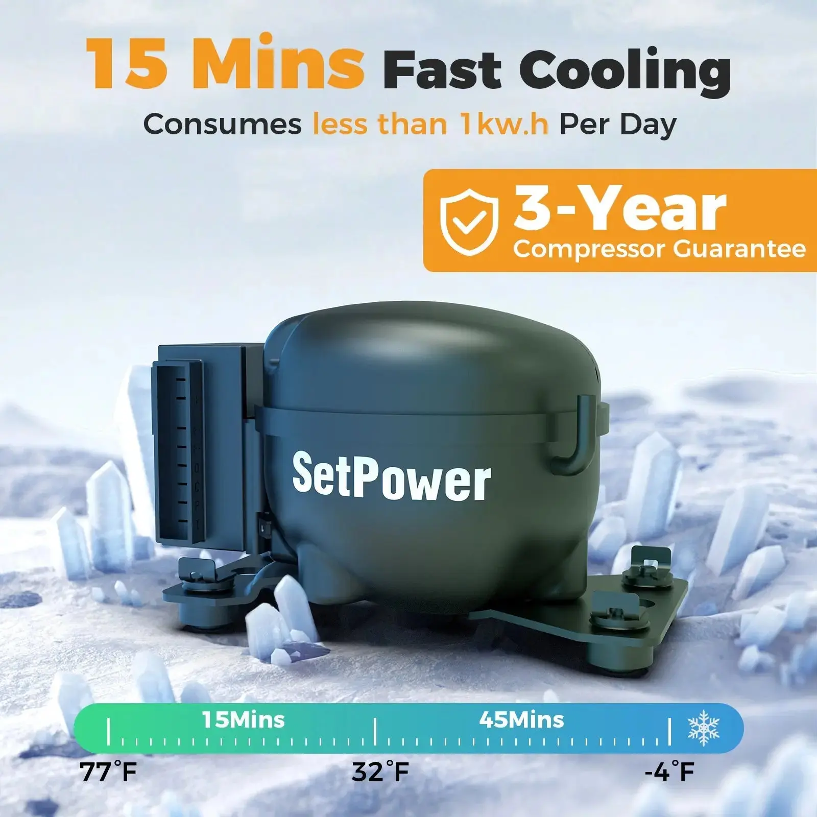 Setpower FC15 12V Fridge Car Refrigerator with Slide Battery 16QT - Image 7