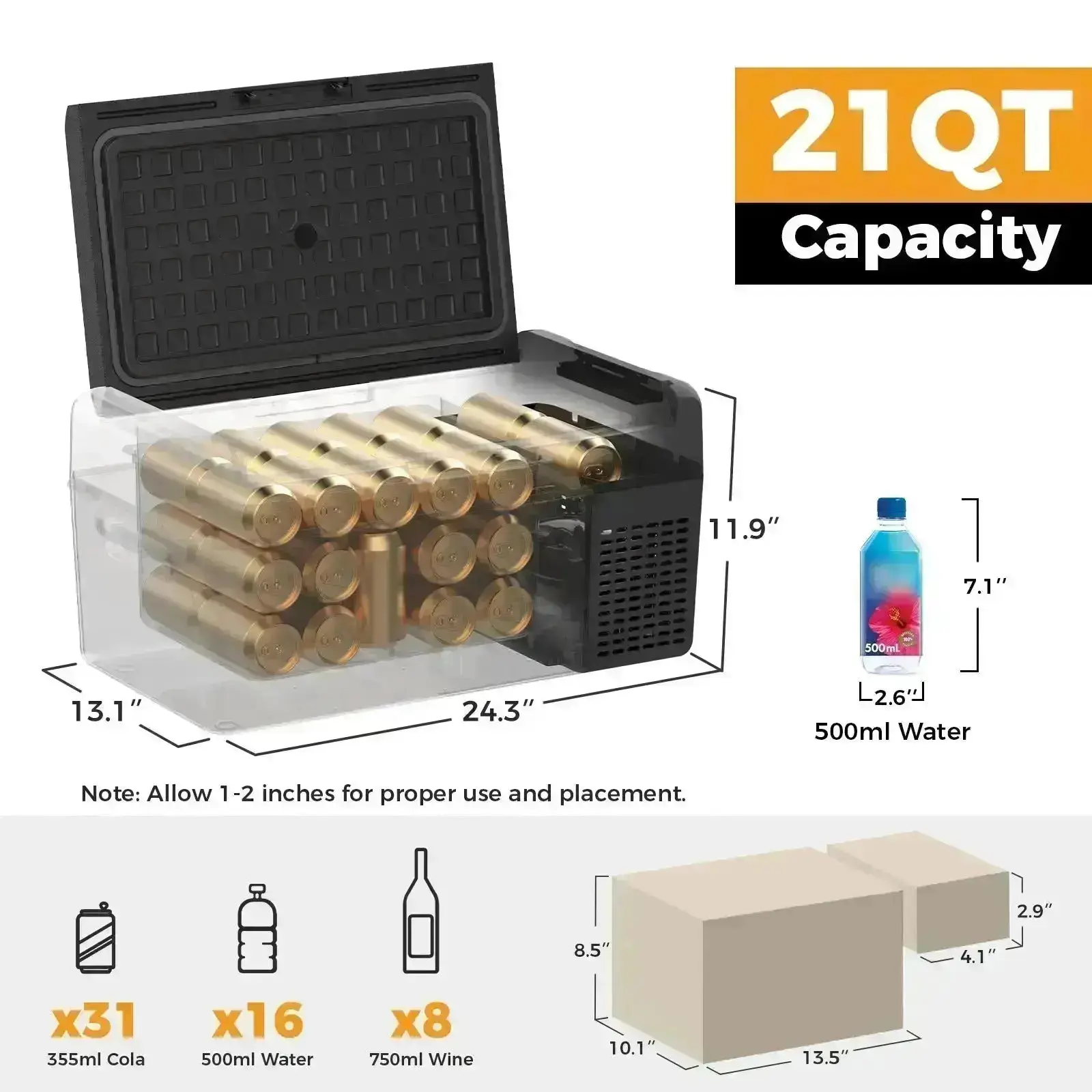 Setpower RF20 Electric Cooler 12 Volt Freezer Car Refrigerator 21Qt - Image 4