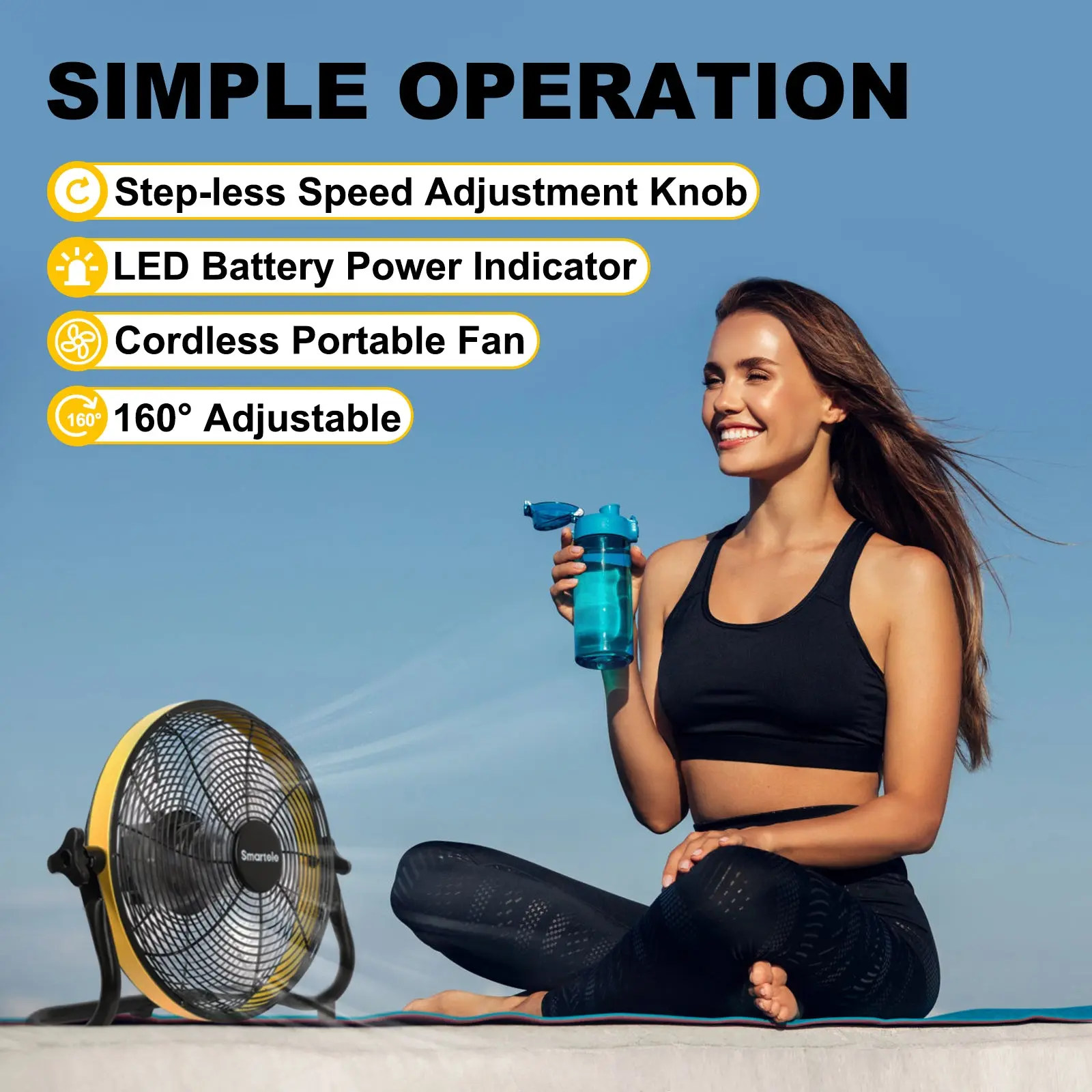 Setpower Smartele 12/16" Battery Operated Camp Fan Combo - Image 5