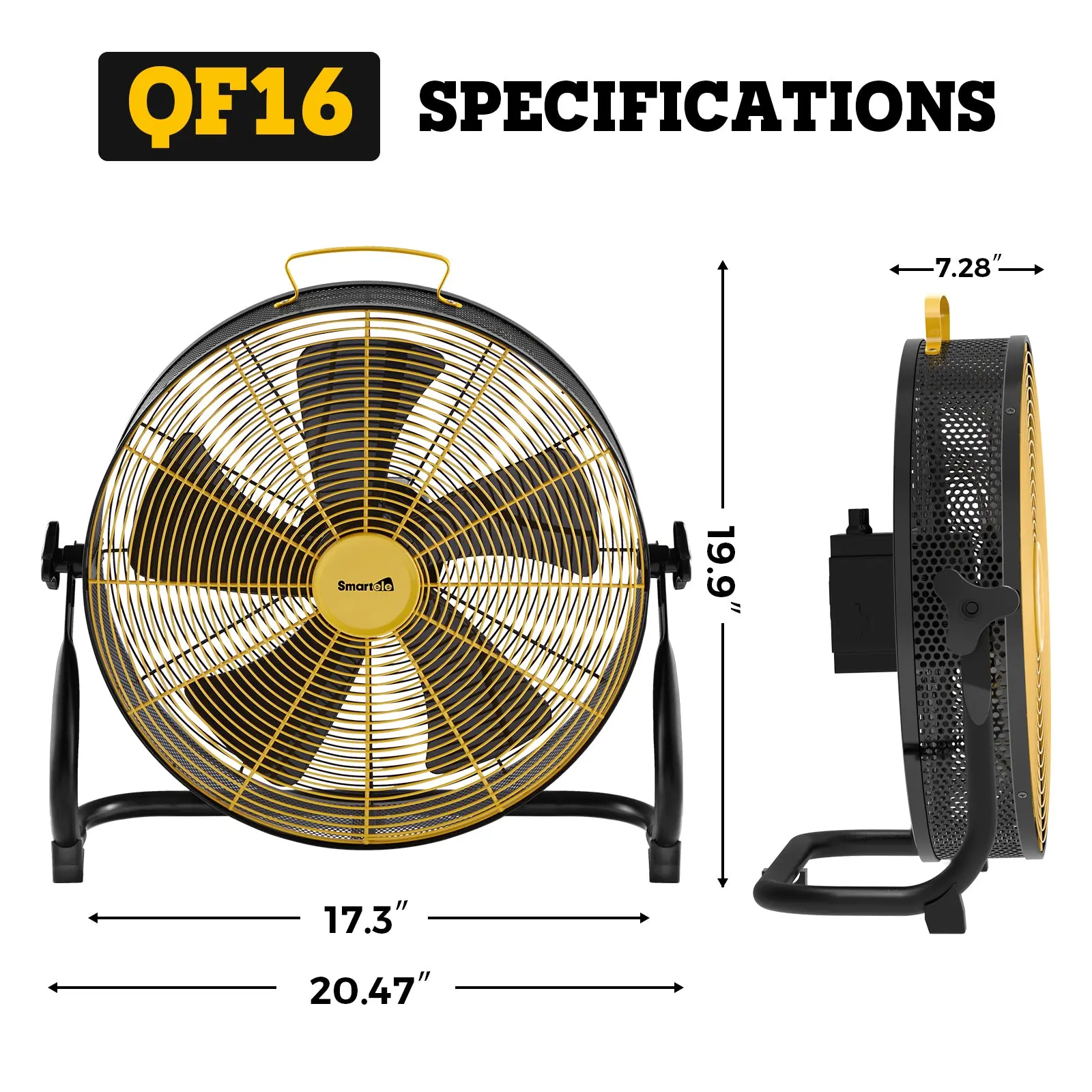 Smartele Super-Silent Battery Operated Fan Portable Floor Fan - Image 3